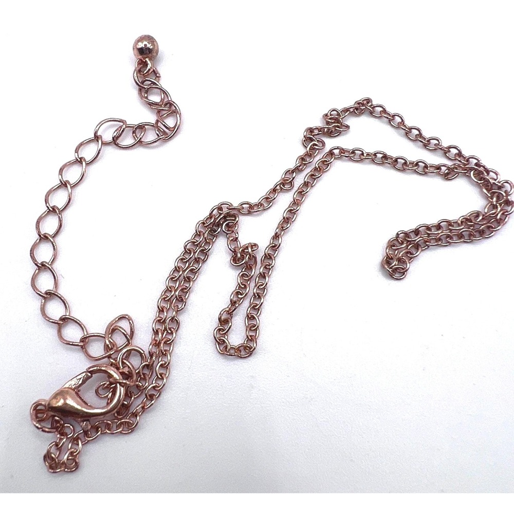 Girls Delicate Rose Gold Tone Chain Necklace 12-15" Easter Jewelry